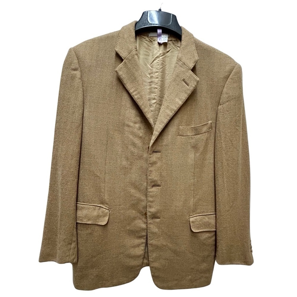 Ermenegildo Zegna Wool & Cashmere Blazer – Made in Italy – Tan Herringbone